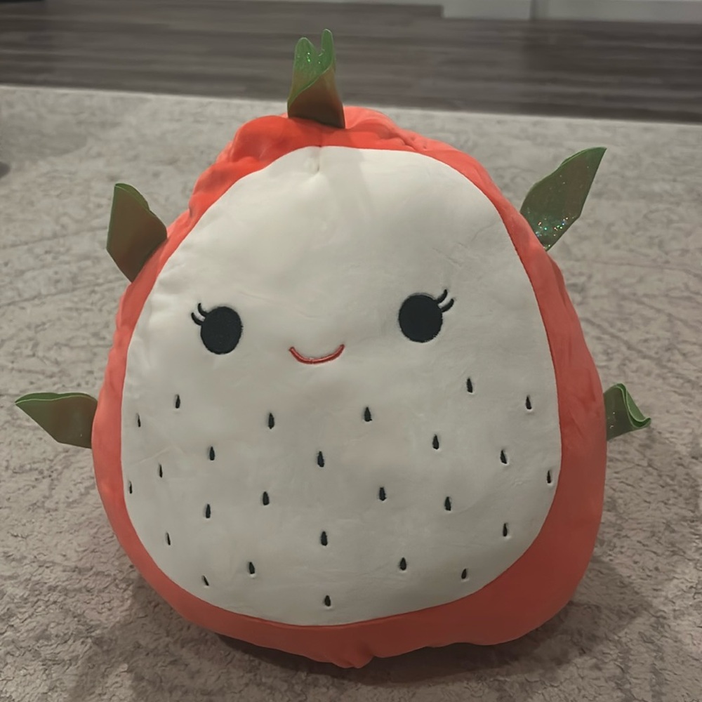 12-inch dragon/dragonfruit, red, flip-a-mallow “Delita and Baiden” squishmallow